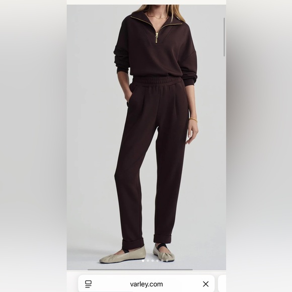 Varley DoubleSoft The Rolled Cuffed Pant 28.5 in Coffee Bean Large - Picture 2 of 10